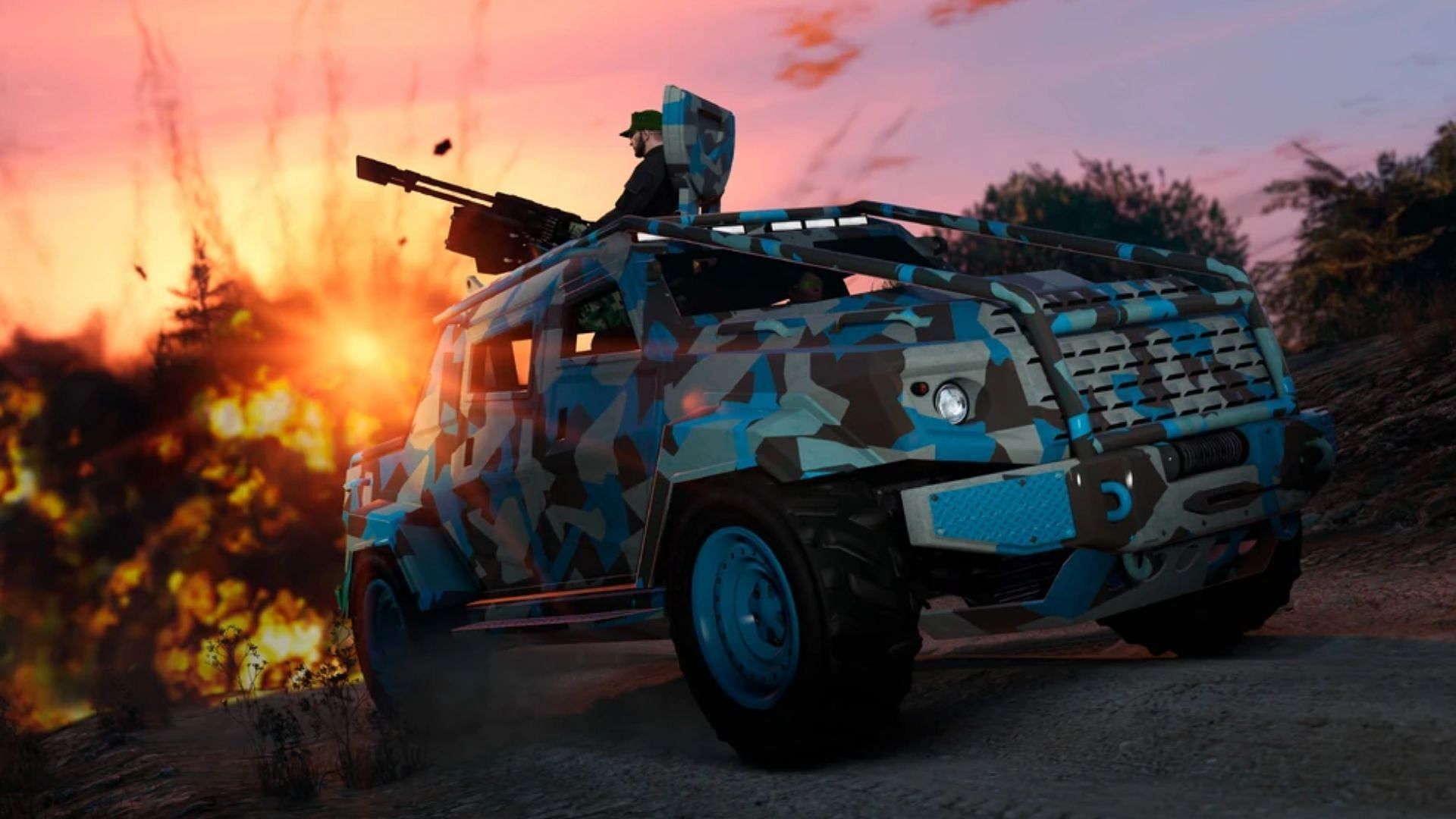 Armored vehicles protect you from enemies (Image via Rockstar Games)